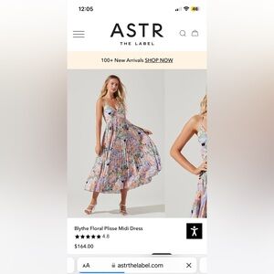 ASTR floral pleated midi dress